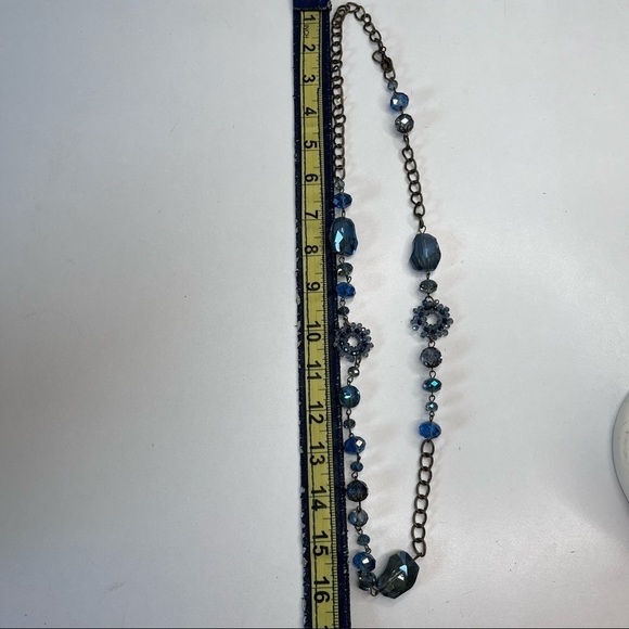 Vintage Aqua Blue Opera Round Chain Necklace 💎 - Picture 6 of 6